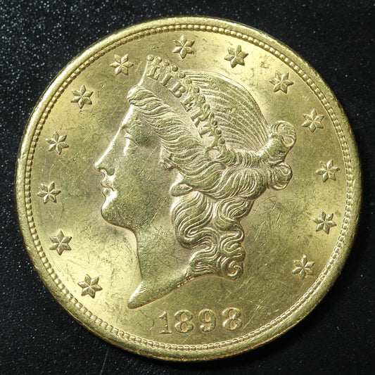 1898 S Liberty Head $20 Dollar Gold Double Eagle Gold Coin San Francisco