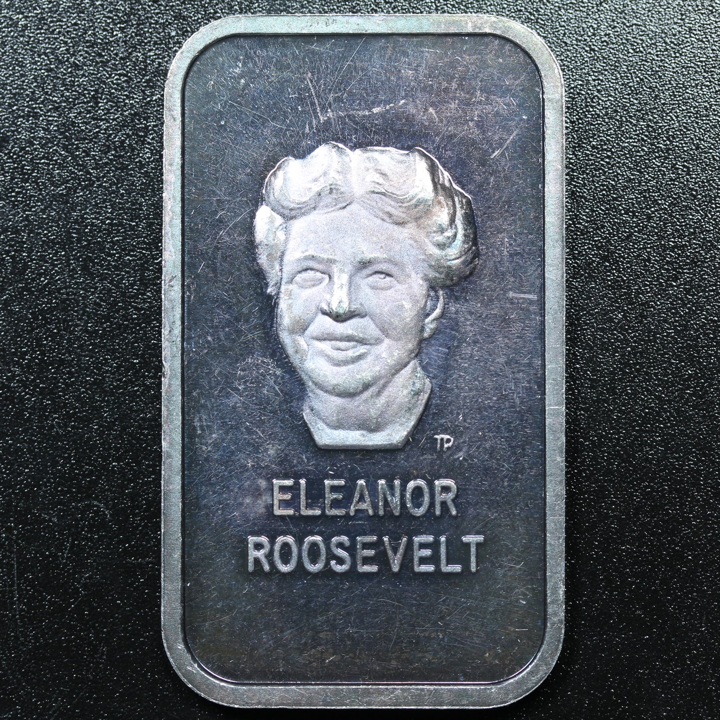 1 oz .999 Fine Silver Art Bar - 1973 American Silver Editions - Eleanor Roosevelt
