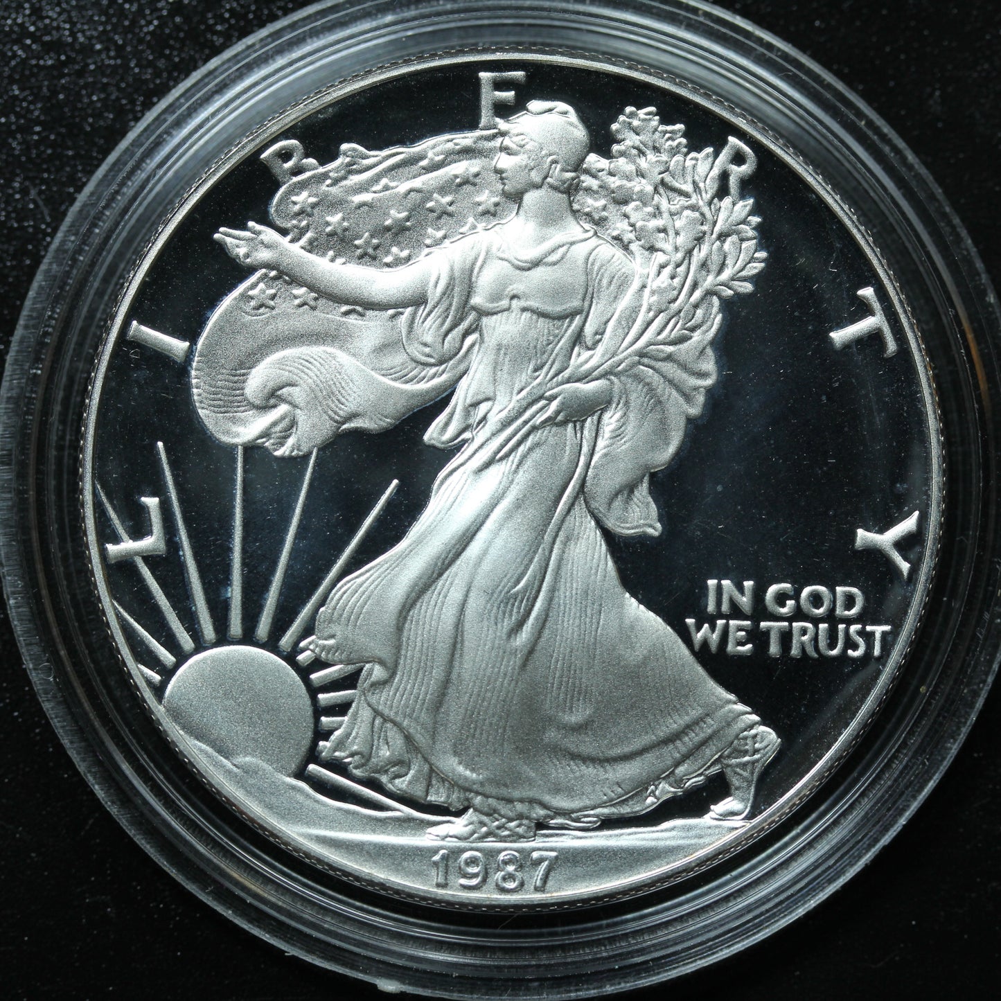 1987 S Proof Silver American Eagle 1 oz Coin Only w/ Capsule