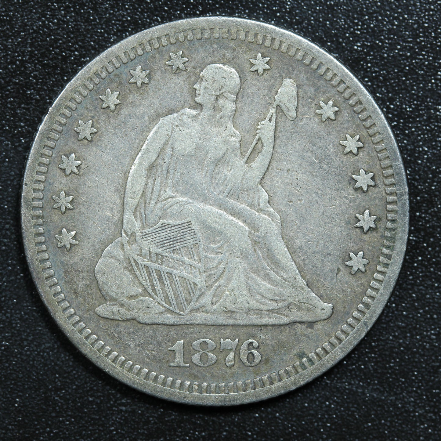 1876 Seated Liberty Silver Quarter Philadelphia