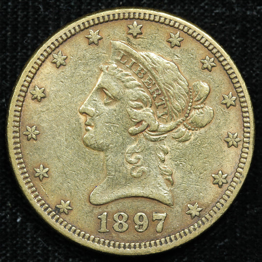 1897 (Philadelphia) $10 Liberty Head US Gold Eagle Coin