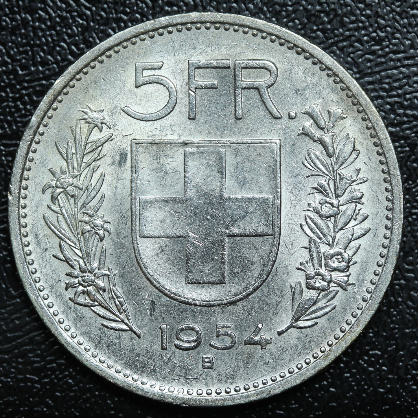 1954 B Switzerland 5 FRANC Silver KM#40