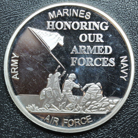 1 oz .999 Fine Silver - Honoring Our Armed Forces Art Round Engravable (#2)