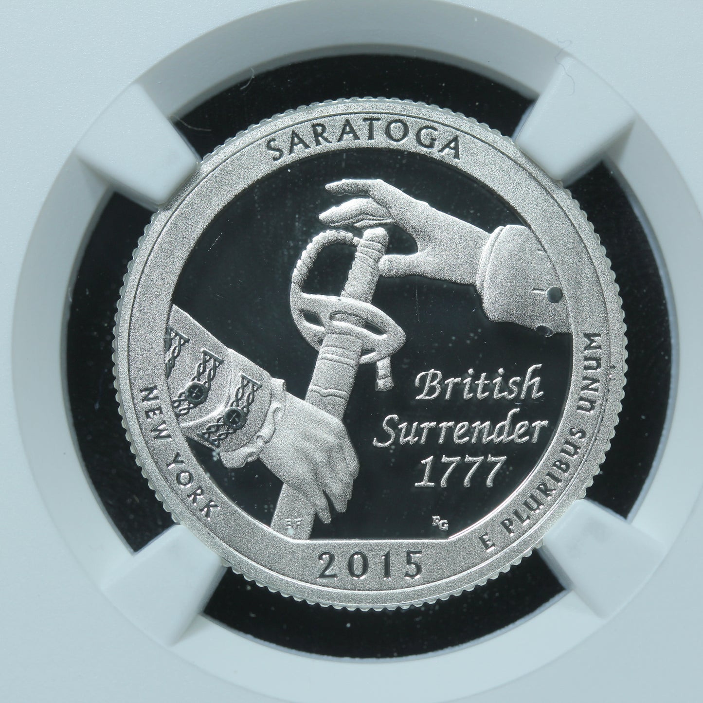 2015-S 25c Saratoga New York Silver Quarter NGC PF 69 UCAM ER