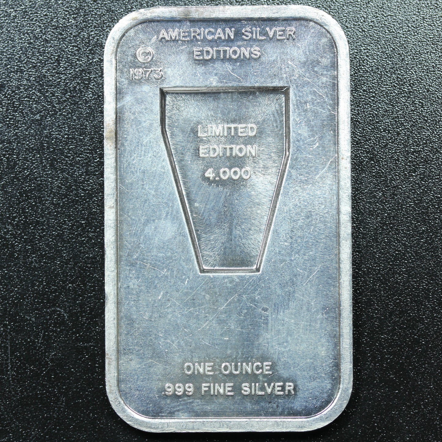 1 oz .999 Fine Silver Art Bar - 1973 American Silver Editions - Eleanor Roosevelt (#3)