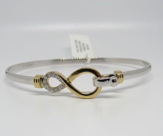 Sonia Bitton Galerie de Bijoux® 14K Gold 7" Diamond Infinity Bangle Bracelet