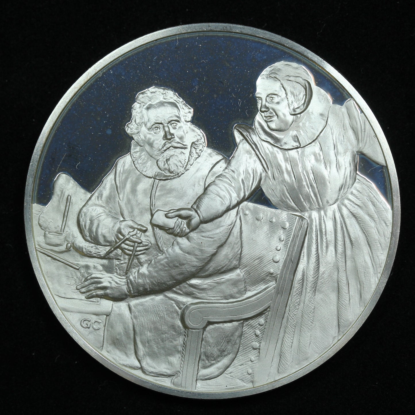 Sterling Silver Franklin Mint Genius of Rembrandt Shipbuilder and his Wife