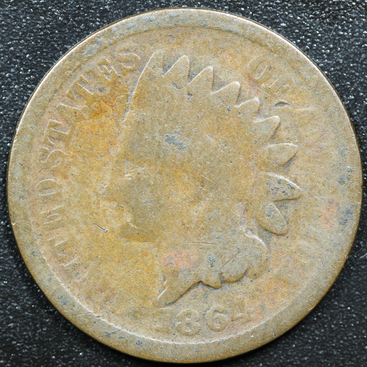 1864 Indian Head Cent No L Bronze