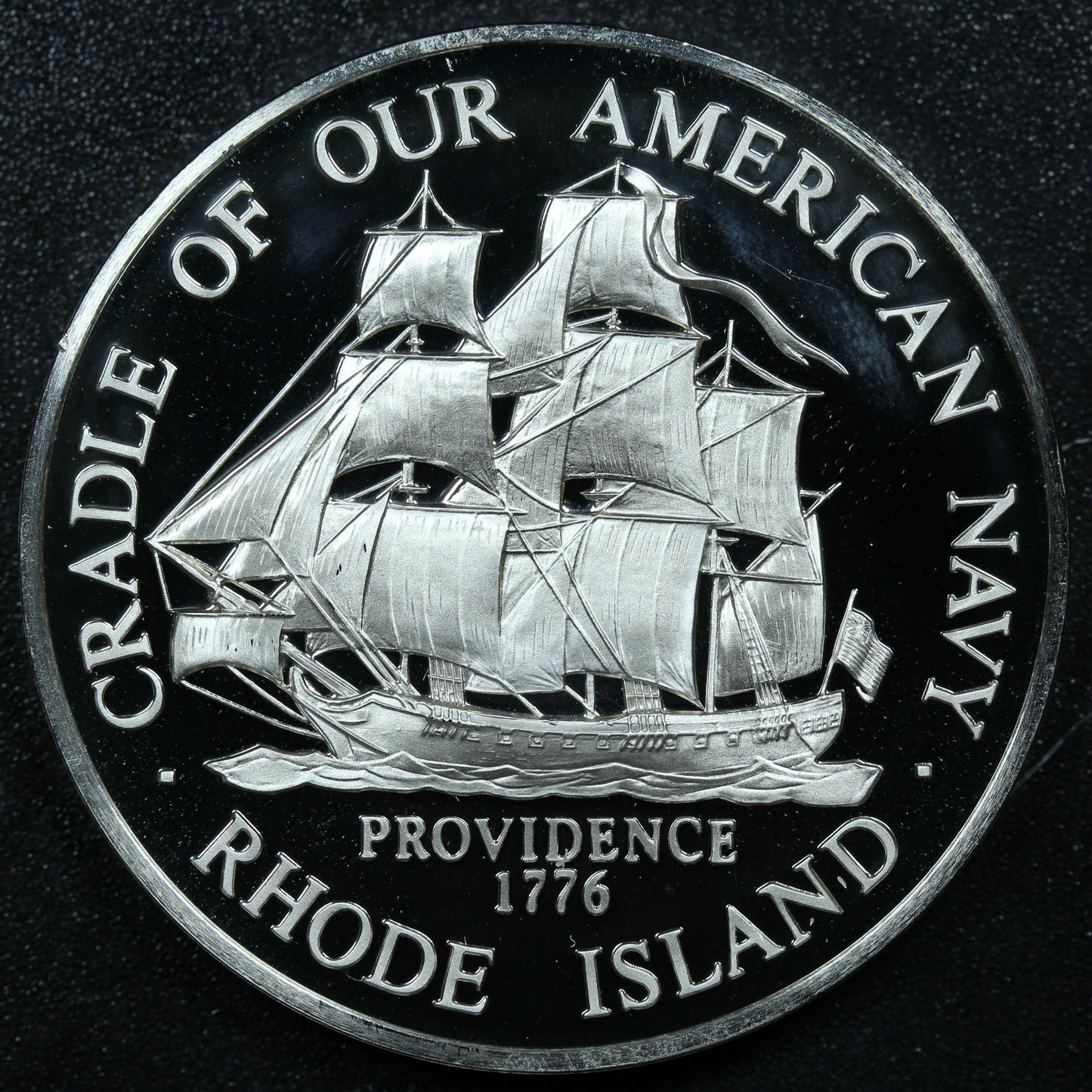 Franklin Mint 50 State Bicentennial Medal - RHODE ISLAND Sterling Silver Proof w/ Capsule