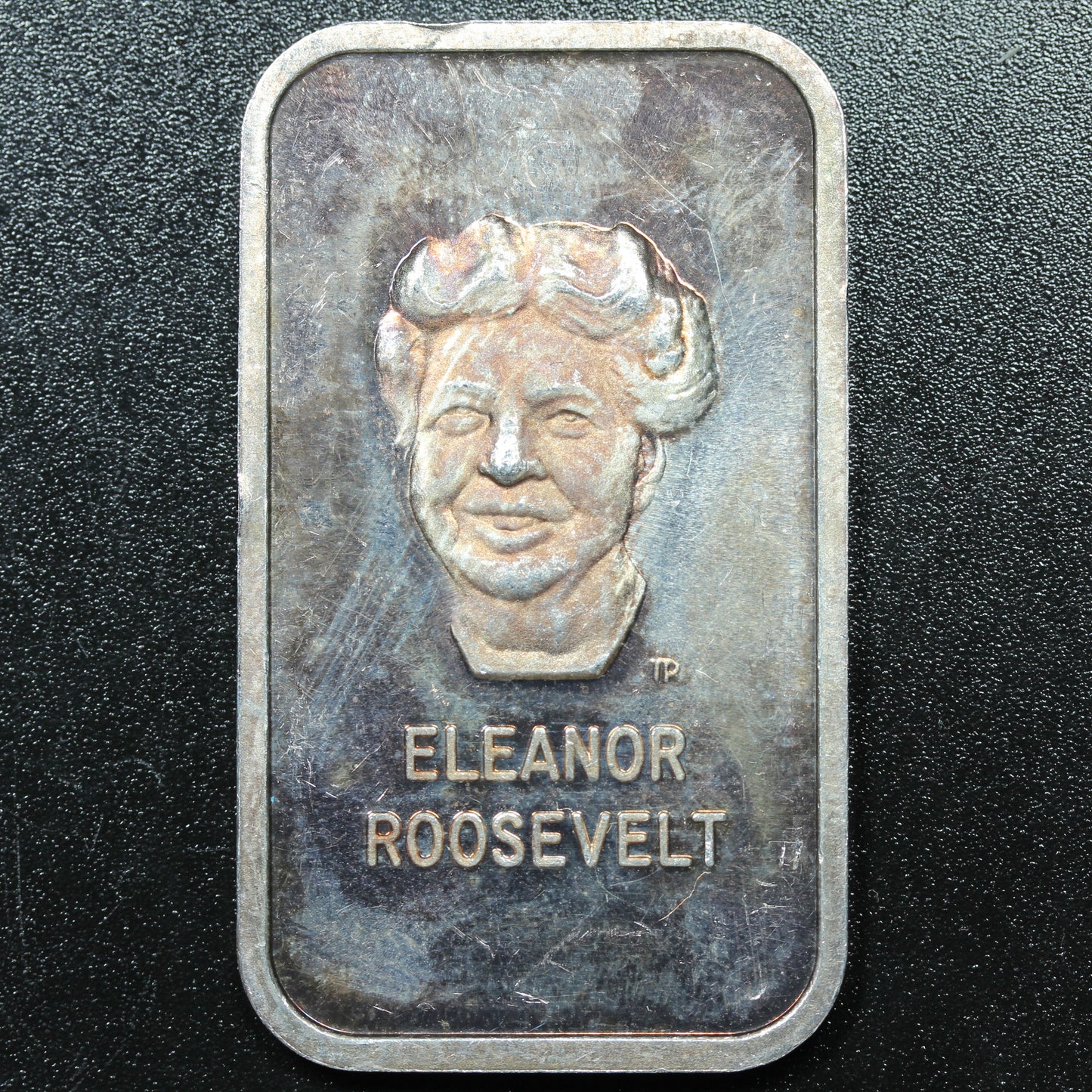 1 oz .999 Fine Silver Art Bar - 1973 American Silver Editions - Eleanor Roosevelt (#5)