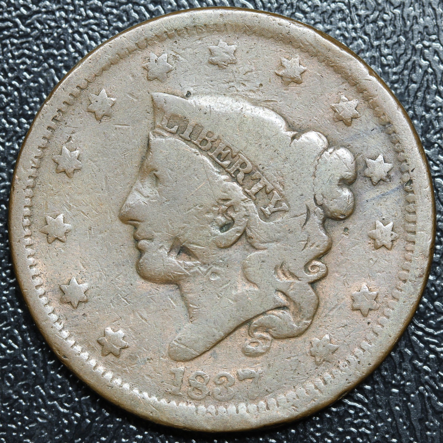 1837 Large Cent Coronet Head 1C