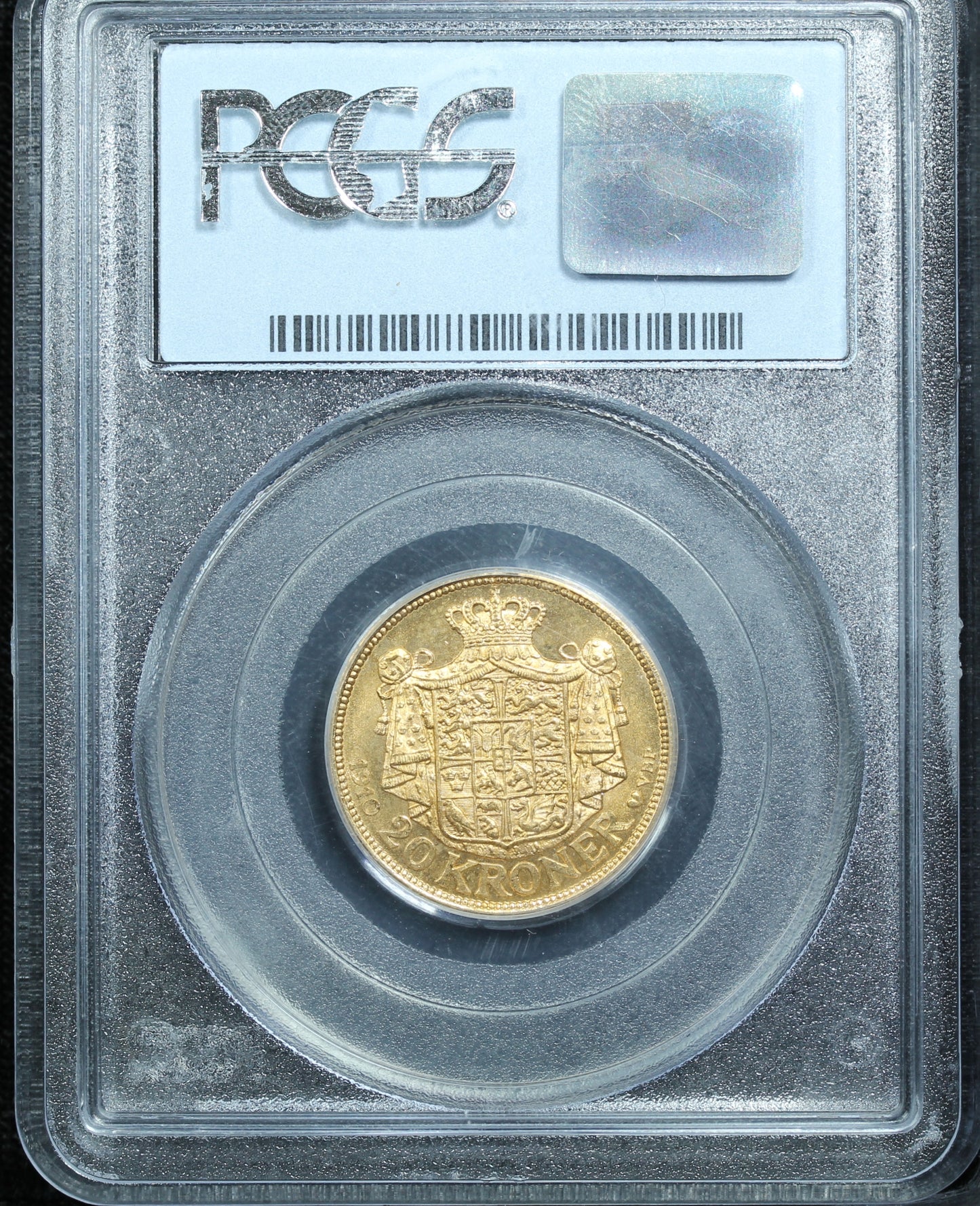 1910 VBP Denmark Gold 20 Kroner - PCGS MS 65