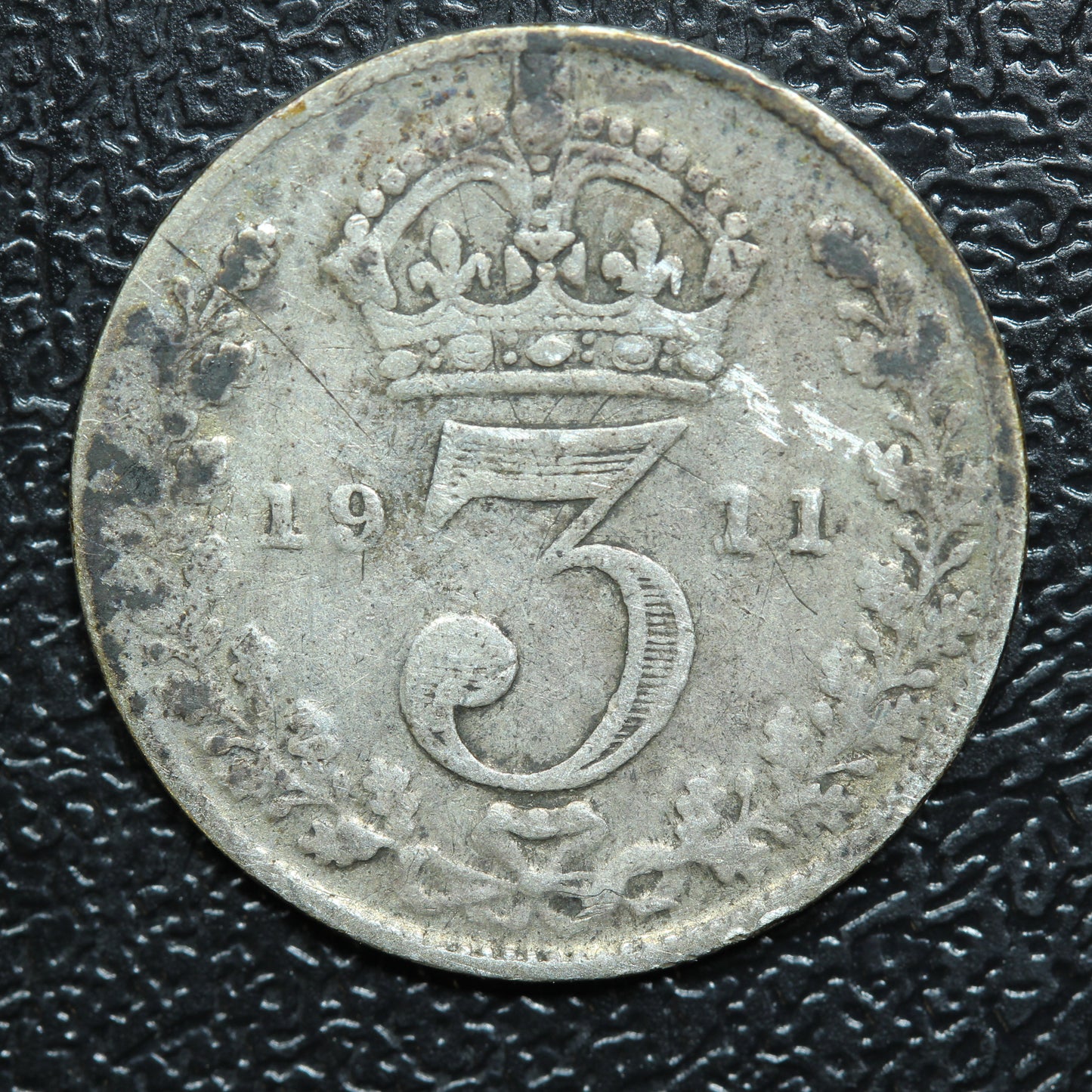 1911 Great Britain 3 Pence Threepence Silver Coin - KM# 813