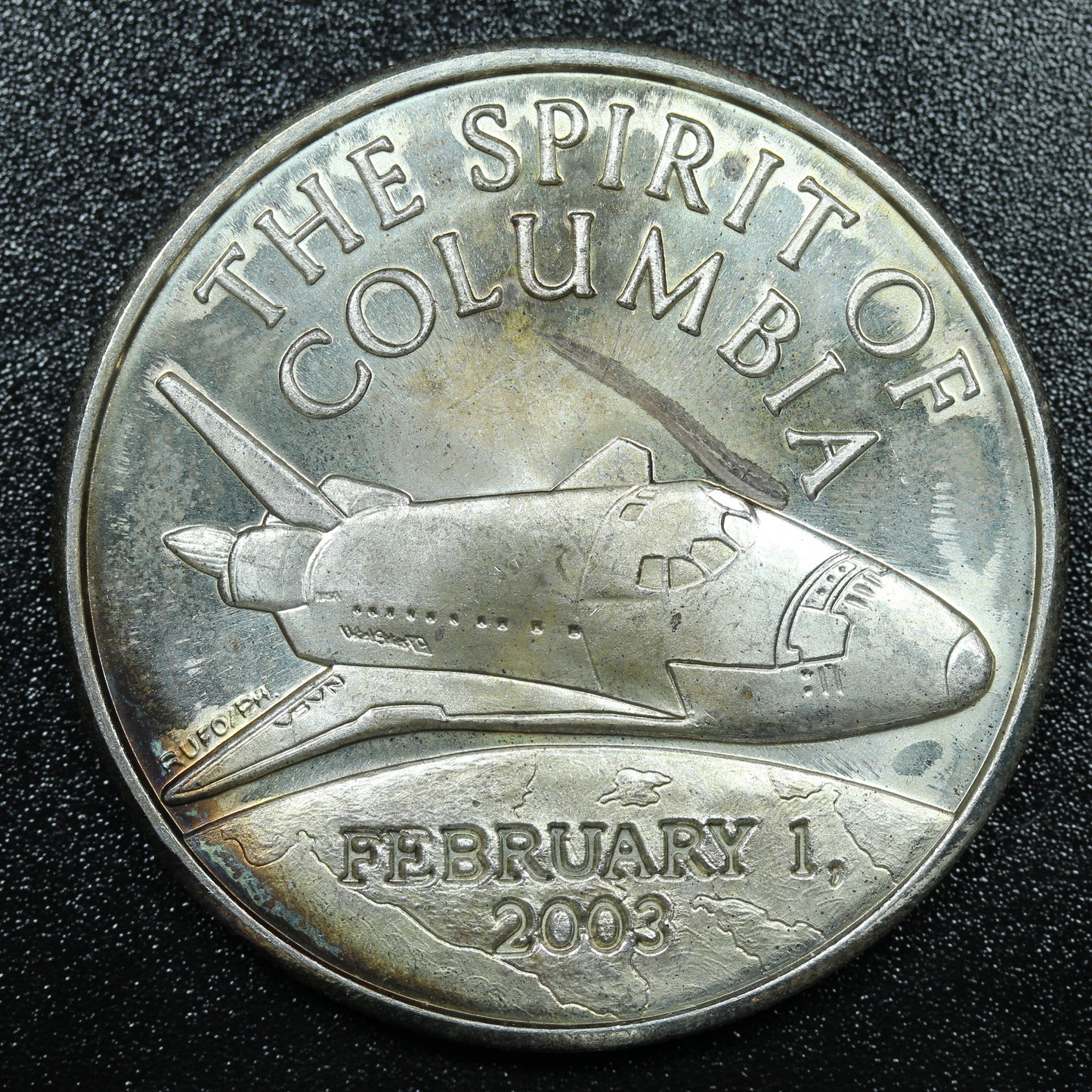 1 oz .999 Fine Silver - The Spirit of Columbia February 1, 2003