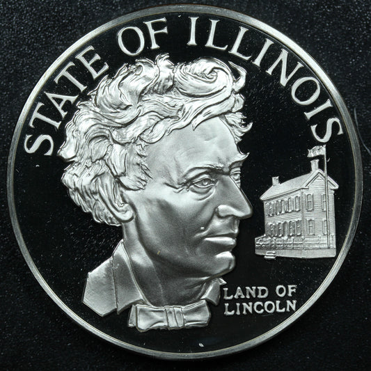 Franklin Mint 50 State Bicentennial Medal - ILLINOIS Sterling Silver Proof w/ Capsule