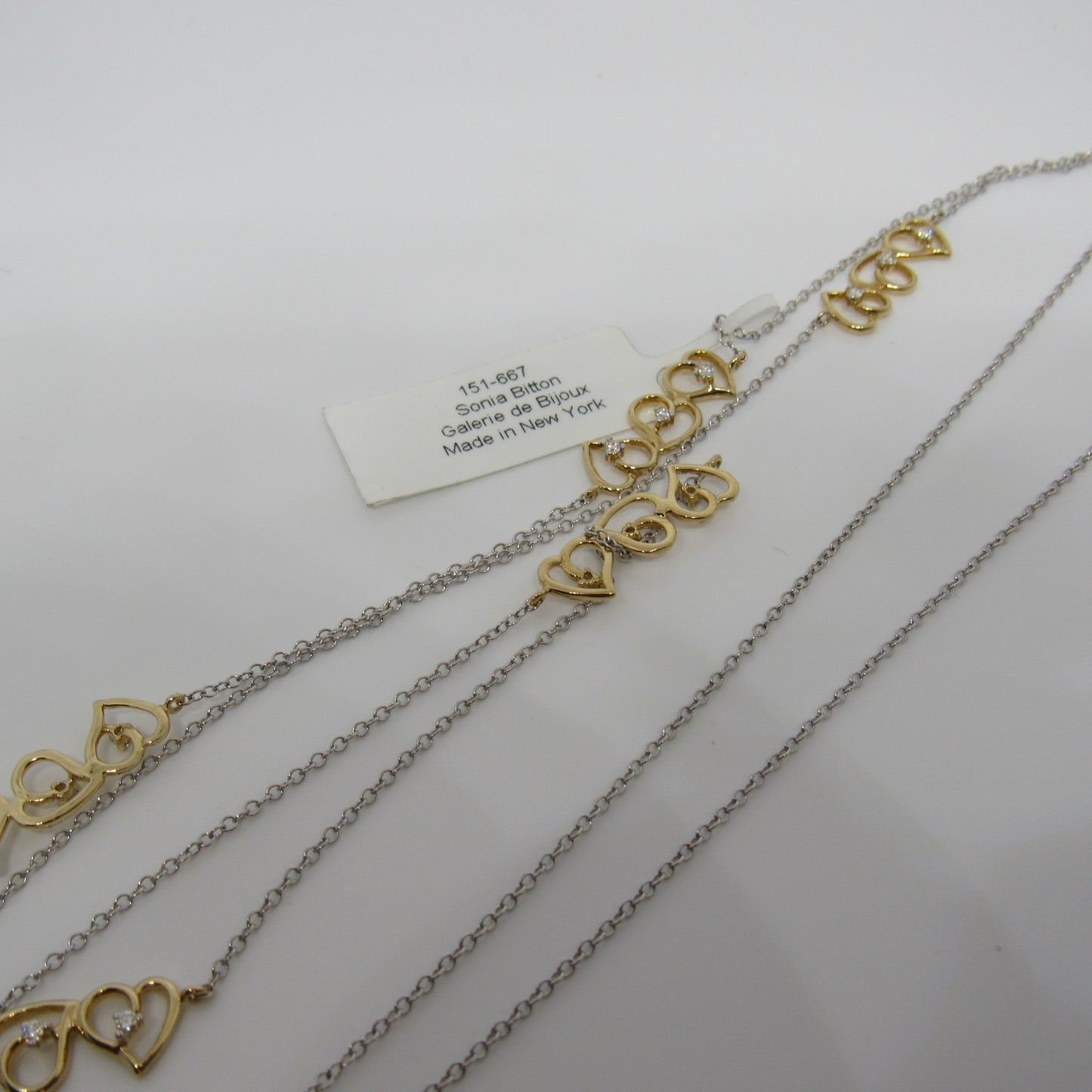 Sonia Bitton Galerie de Bijoux® 14K White & Yellow Gold 36" 0.27ctw Diamond Heart Necklace