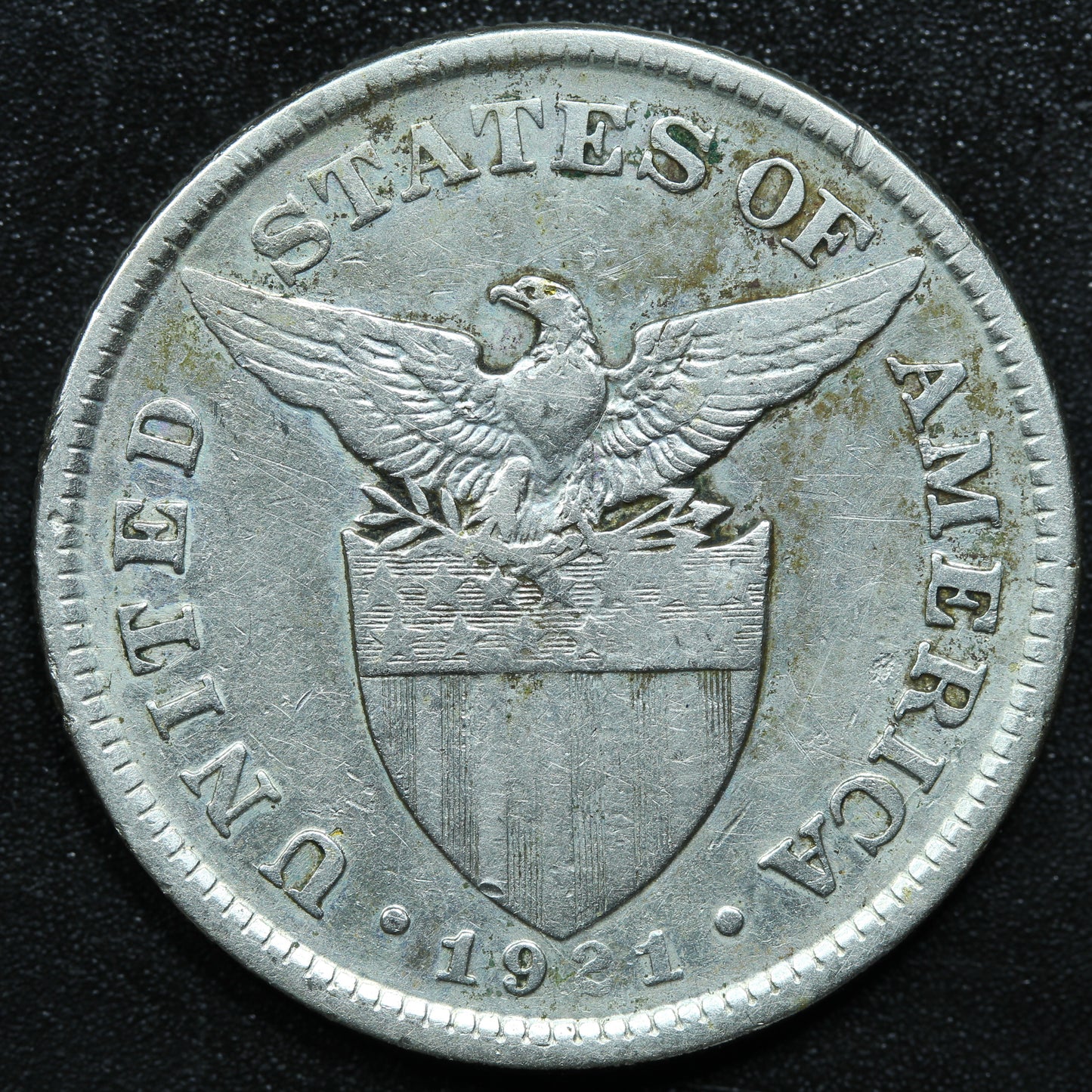 1921 50 Centavos Philippines Silver Coin -KM# 171