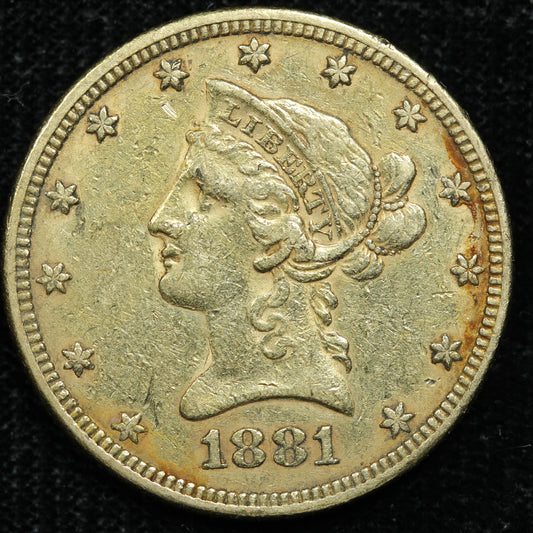 1881 (Philadelphia) $10 Liberty Head US Gold Eagle Coin