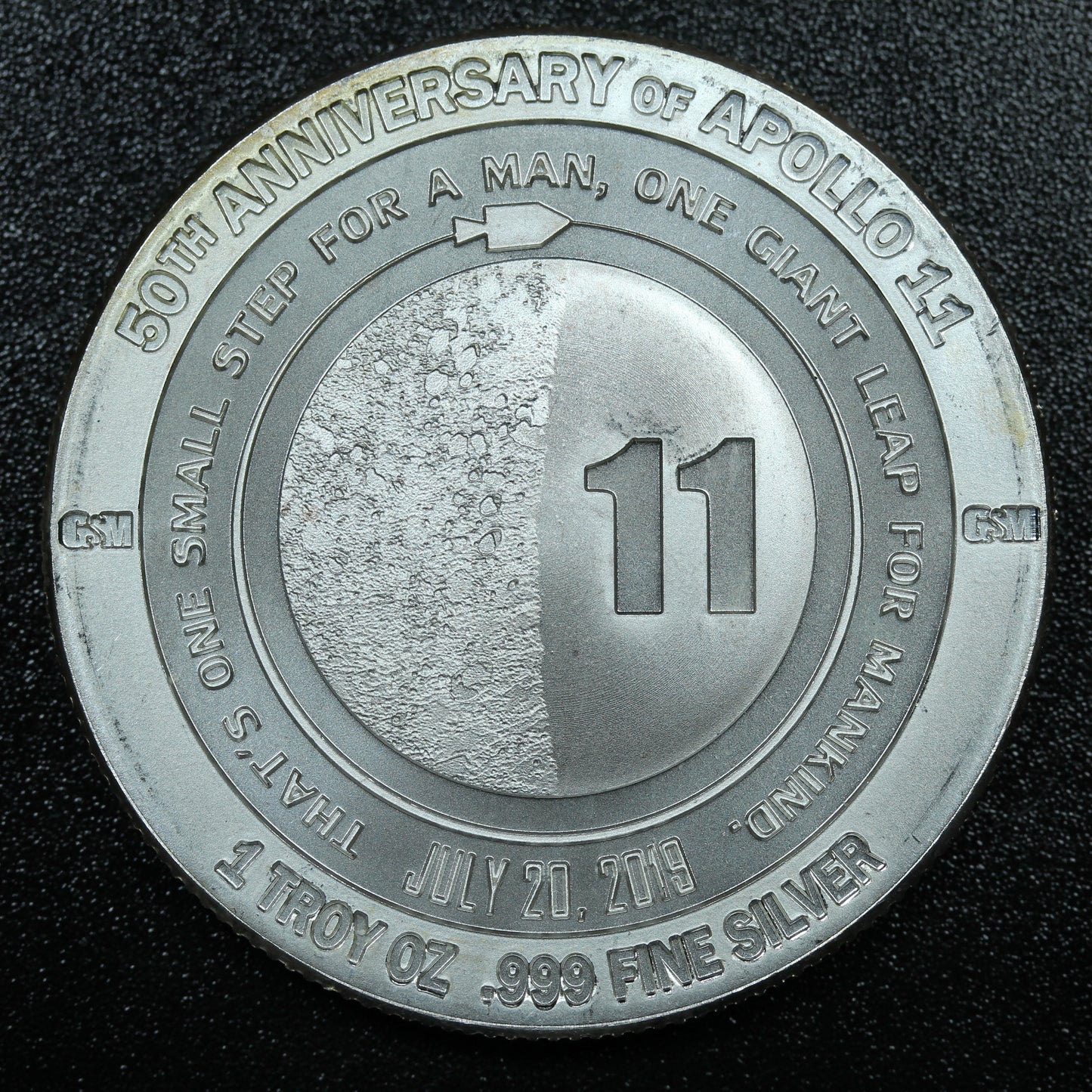1 oz .999 Fine Silver Round - Apollo 11 - 50th Anniversary - GSM