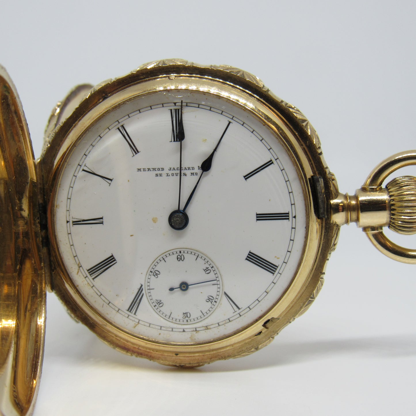 Vintage Mermod Jaccard & Co 14k Tricolor Gold Pocket Watch - Working!