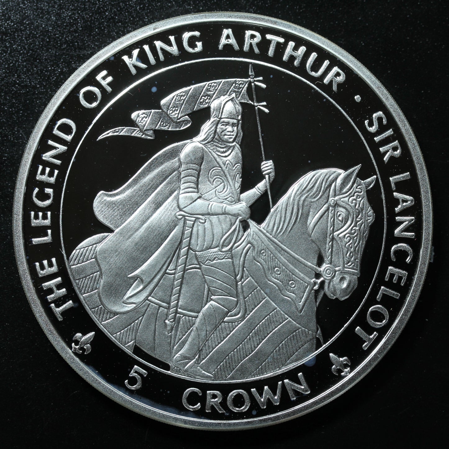 1996 Isle Of Man 999.9 Fine Silver 5 Crown - Legend of King Arthur "Sir Lancelot"