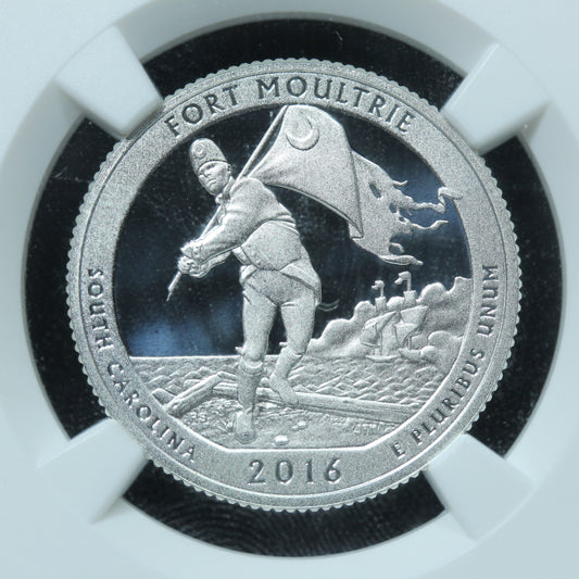 2016 25c Fort Moultrie S Carolina Silver NGC PF70 UCAM ANA 125th Annv.