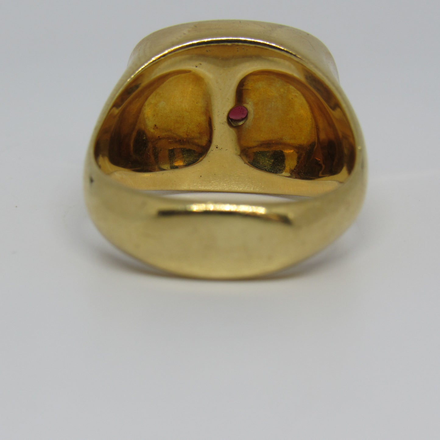 18k Yellow Gold Real Gold Nuggets & Ruby Ring - Sz 10.25