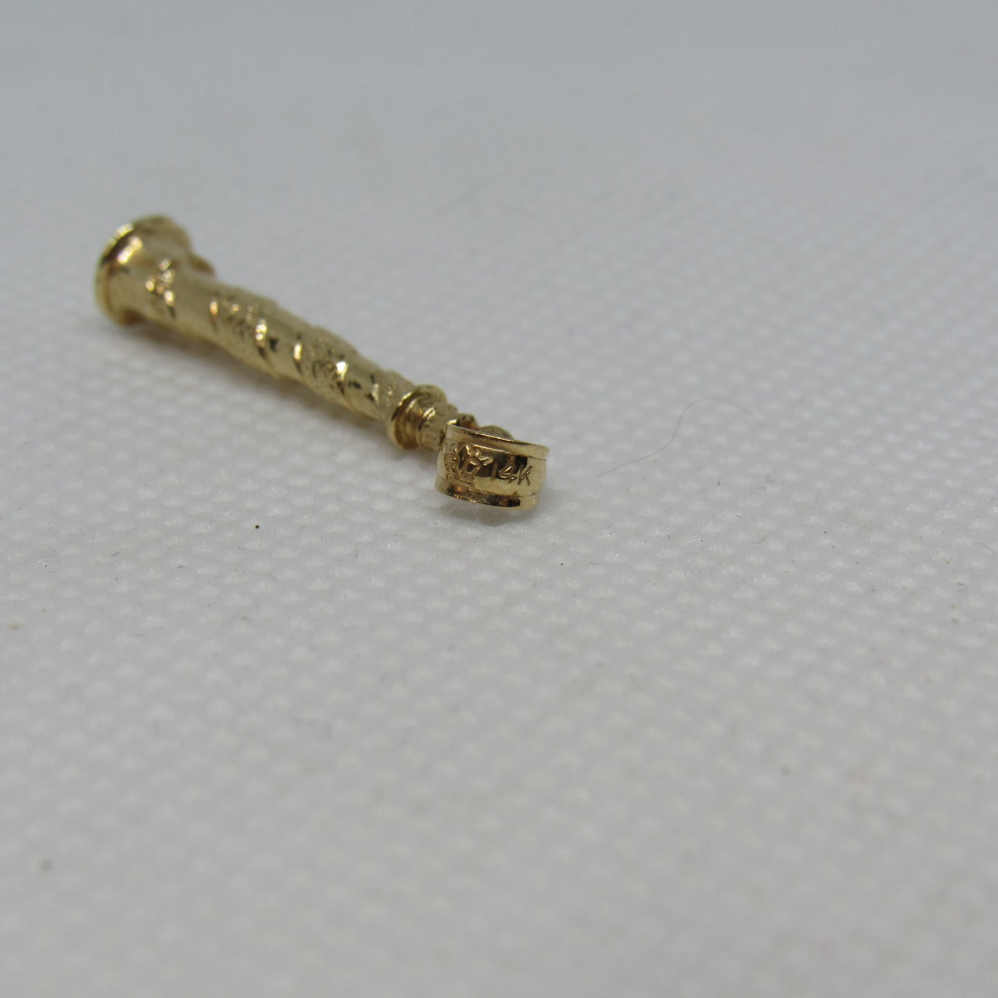 14k Yellow Gold Solid Lighthouse Charm Pendant - 1.25 in