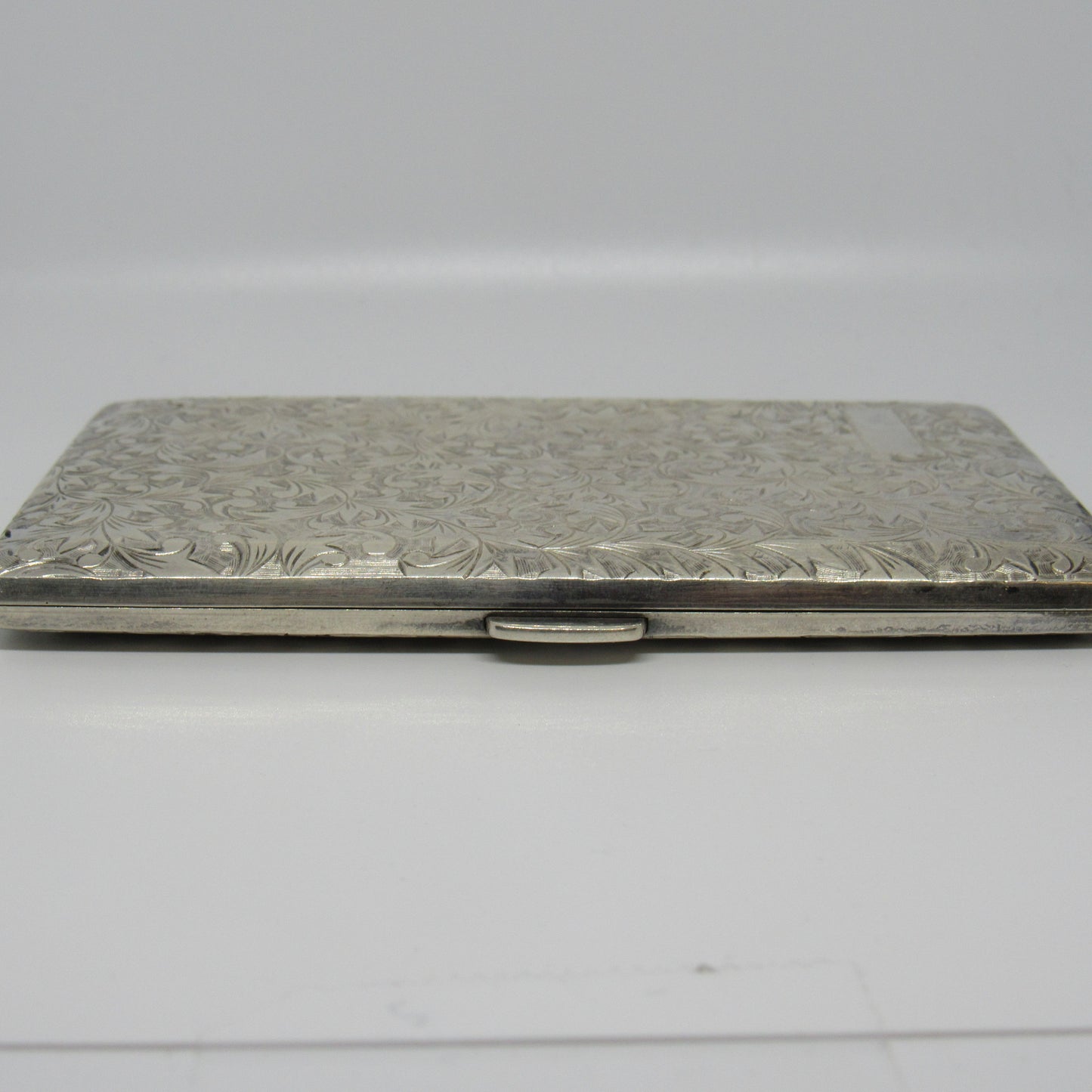 Vintage Sterling Silver 950 Engraved Cigarette Case No Mono - 5 in x 3.25 in