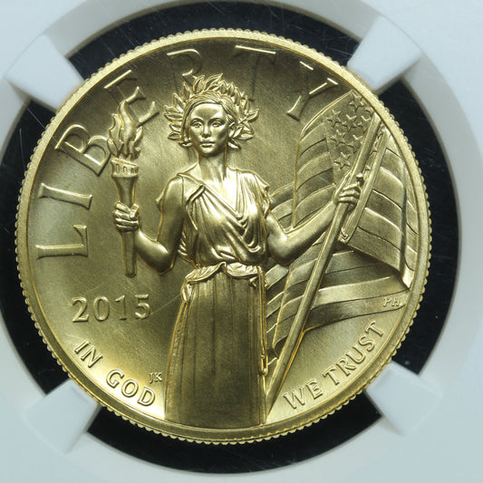 2015 W G$100 American Liberty High Relief NGC MS 70 ER Gold 1 oz