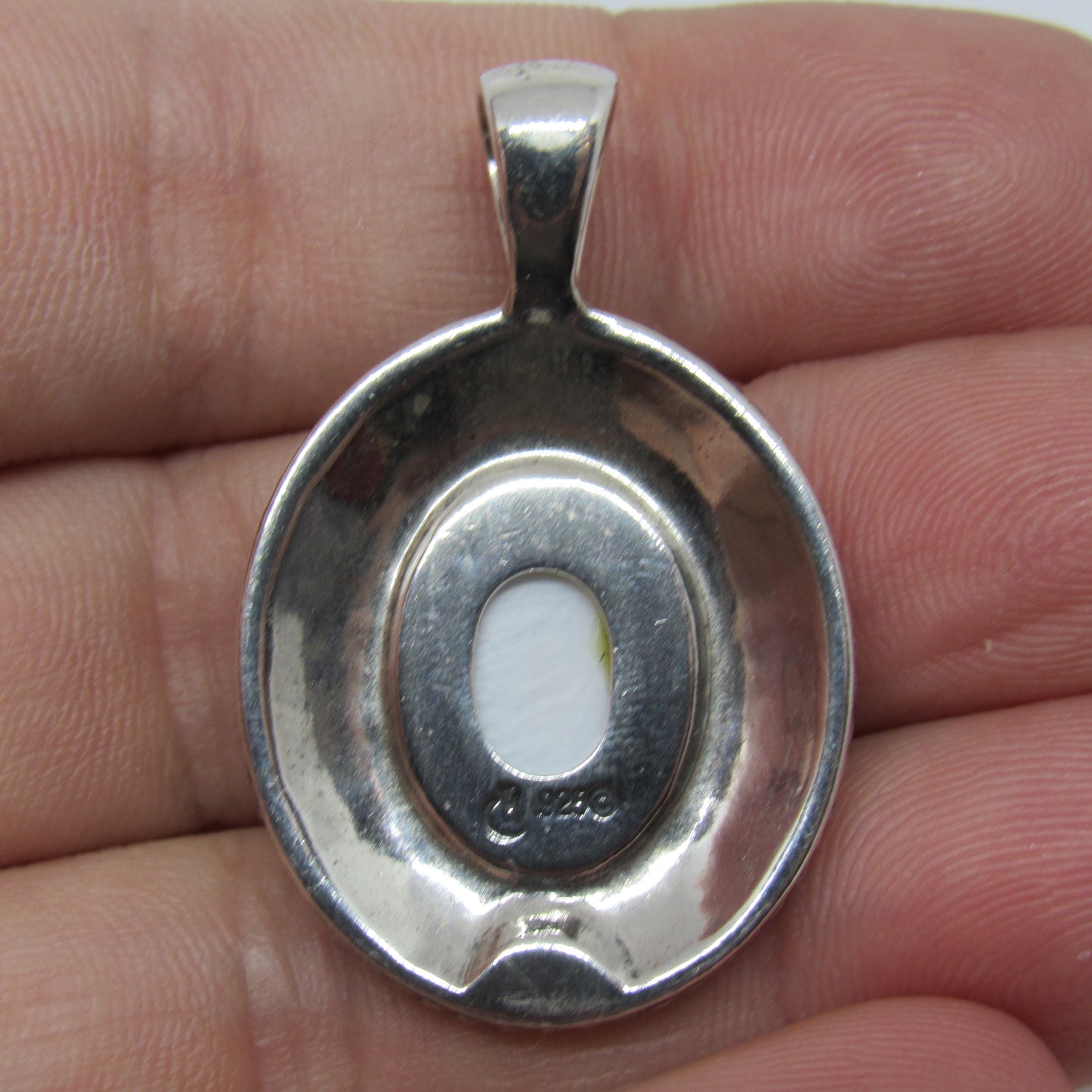 Carolyn Pollack Relios Sterling Silver Oval Mother of Pearl Pendant