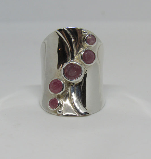 Jay King DTR Sterling Silver 925 Pink Sapphires Elongated Ring - Sz 6.75