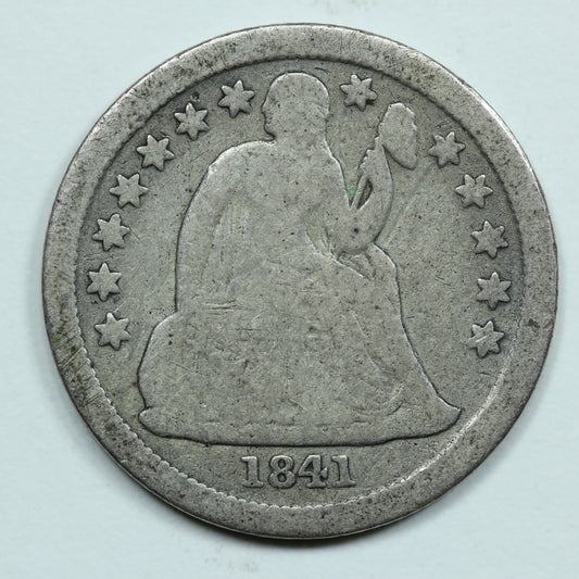 1841 Seated Liberty Dime 10c - 90% Silver