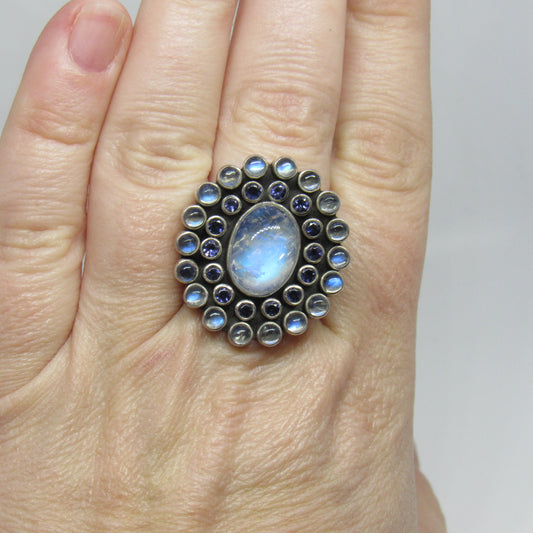 Nicky Butler Sterling Silver 925 Moonstone Amethyst Ring Limited 382/1600 - Sz 9.75