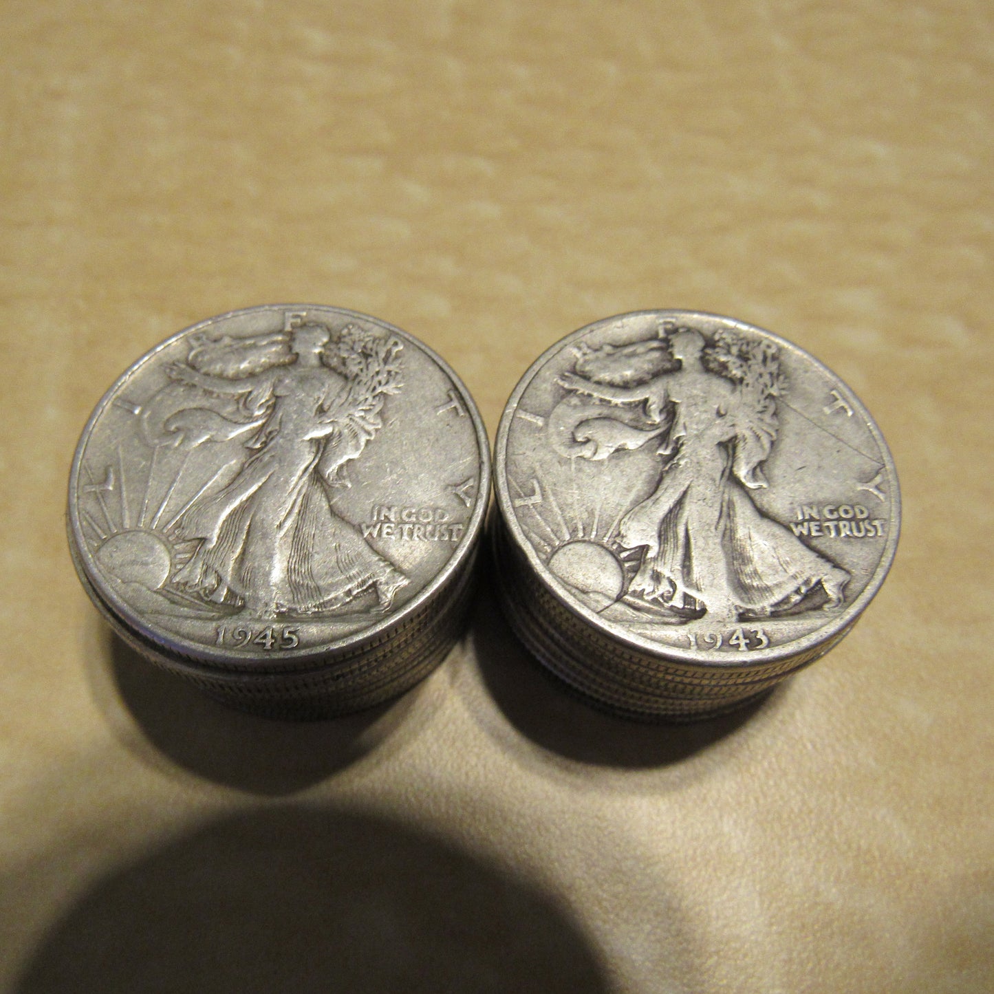 Roll of Walking Liberty 1/2 Dollars 10$ Face 90% Silver  20 Coins Readable Dates