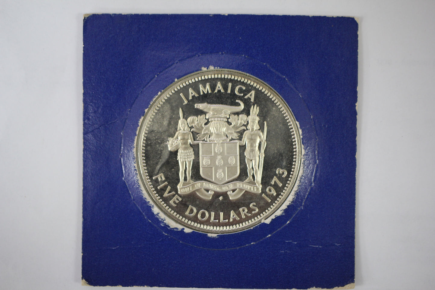 1973 JAMAICA $5 Fives Dollars Proof Sterling Silver Coin - OGP