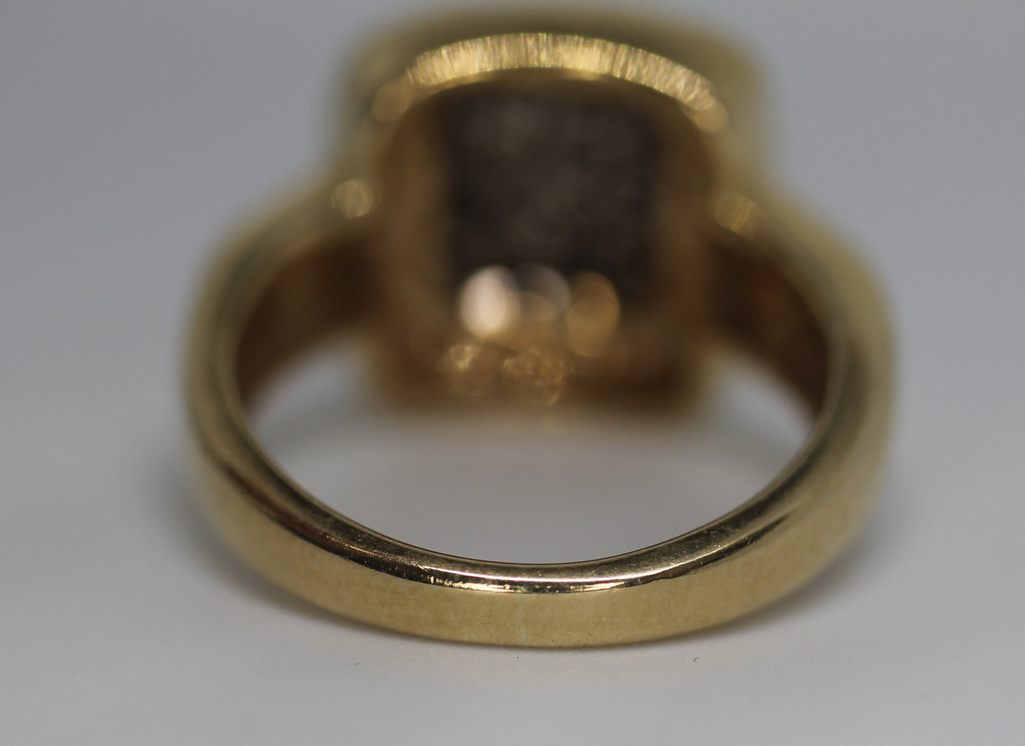 14k Yellow Gold .47ctw Round Diamond & Fancy Brown Halo Ring - Sz 4.25