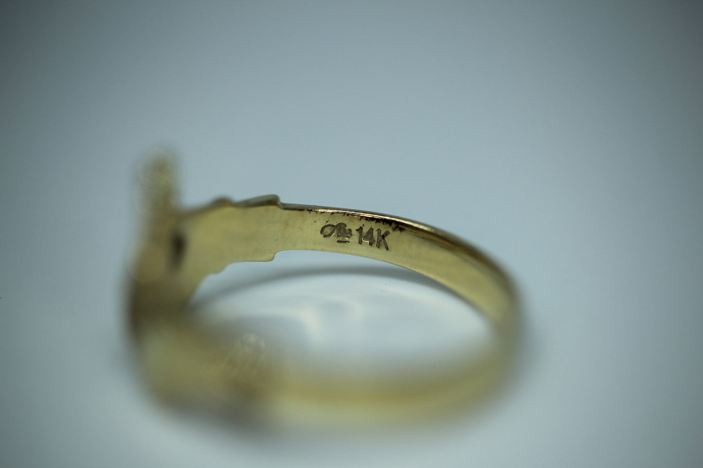 14K Yellow Gold Claddagh Promise Friendship Ring Band - Sz 6.25