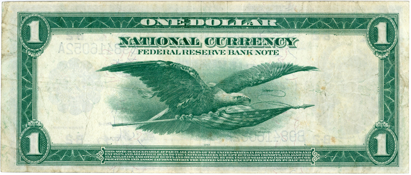 1918 $1 Fed Reserve Note Elliott Burke New York F-713 B98416052A